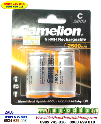 Camelion NH-C2500BP2; Pin sạc C 1.2v Camelion NH-C2500BP2 (Loại Vỉ 2viên) |TẠM HẾT HÀNG